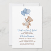 Wir können Babydusche frühzeitig abwarten Einladung (Vorderseite)