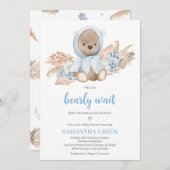 Wir können Babydusche frühzeitig abwarten Einladung (Vorne/Hinten)