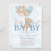 Wir können Babydusche frühzeitig abwarten Einladung (Vorderseite)
