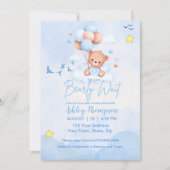 Wir können Babydusche frühzeitig abwarten Einladung (Vorderseite)