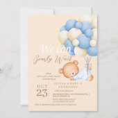 Wir können Babydusche frühzeitig abwarten Einladung (Vorderseite)