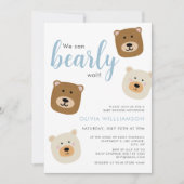 Wir können Babydusche frühzeitig abwarten Einladung (Vorderseite)