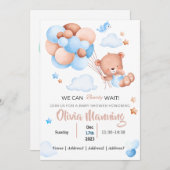 Wir können Babydusche frühzeitig abwarten Einladung (Vorne/Hinten)