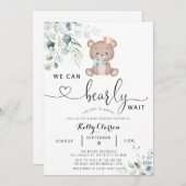 Wir können Babydusche frühzeitig abwarten Einladung (Vorne/Hinten)