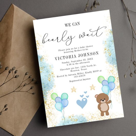 Wir können Babydusche frühzeitig abwarten Einladung