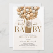 Wir können Babydusche frühzeitig abwarten Einladung (Vorderseite)