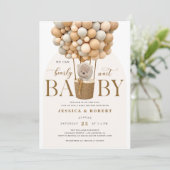 Wir können Babydusche frühzeitig abwarten Einladung (Stehend Vorderseite)