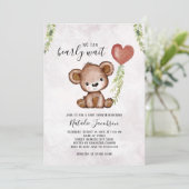 Wir können Babydusche frühzeitig abwarten Einladung (Stehend Vorderseite)