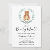 Wir können Babydusche frühzeitig abwarten Einladung (Vorderseite)