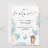 Wir können Babydusche frühzeitig abwarten Einladung (Vorderseite)
