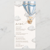 Wir können Babydusche frühzeitig abwarten Menükarte (Vorderseite)