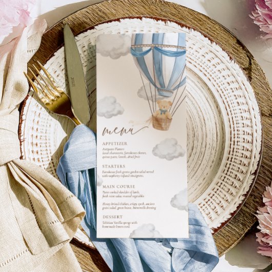 Wir können Babydusche frühzeitig abwarten Menükarte