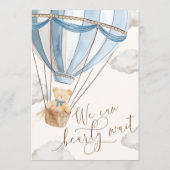 Wir können Babydusche frühzeitig abwarten Menükarte (Rückseite)