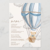 Wir können Babydusche frühzeitig abwarten Menükarte (Vorderseite)