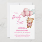 Wir können Babydusche frühzeitig abwarten - niedli Einladung (Vorderseite)