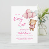 Wir können Babydusche frühzeitig abwarten - niedli Einladung (Stehend Vorderseite)