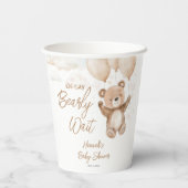 Wir können Babydusche frühzeitig abwarten Pappbecher (Rückseite)