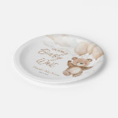 Wir können Babydusche frühzeitig abwarten Pappteller (Schrägansicht)