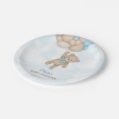 Wir können Babydusche frühzeitig abwarten Pappteller (Schrägansicht)