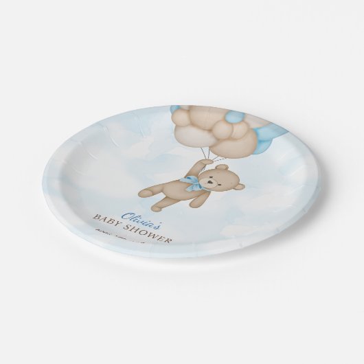 Wir können Babydusche frühzeitig abwarten Pappteller (Schrägansicht)