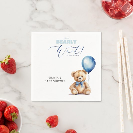 Wir können Babydusche frühzeitig abwarten Serviette (Beispiel)