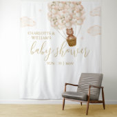 Wir können Babydusche im Hintergrund warten Wandteppich (Beispiel)