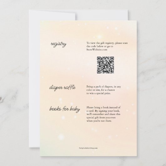 Wir können Babydusche in einem abwarten Einladung (Rückseite)