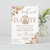 Wir können Babyduschengeschlecht frühzeitig neutra Einladung (Stehend Vorderseite)