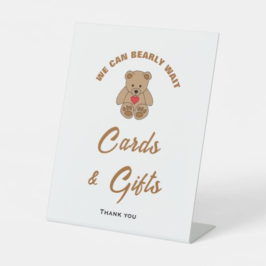 Wir können Babyduschkarten und Geschenke-Zeichen f Sockelschild (Vorderseite)