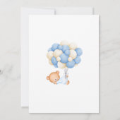 Wir können Bear Balloon Baby Boy Dusche warten Einladung (Rückseite)