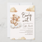 Wir können Bear Cloud Baby Dusche warten Einladung (Vorderseite)