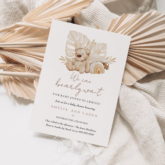 Wir können Boho Babydusche frühzeitig abwarten Einladung