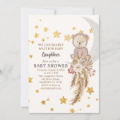 Wir können Boho Bear Moon Babydusche frühzeitig ab Einladung (Vorderseite)