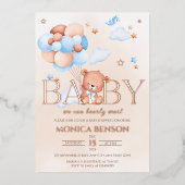 Wir können Boho Blue Beige Baby Dusche frühzeitig Folieneinladung (Vorderseite)