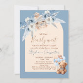 Wir können Boho Boy Baby Dusche frühzeitig abwarte Einladung (Vorderseite)