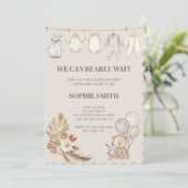 Wir können Boho Pampas Babydusche frühzeitig abwar Einladung (Stehend Vorderseite)