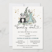 Wir können Boho Panda Babydusche frühzeitig abwart Einladung (Vorderseite)