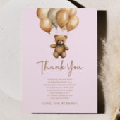 Wir können Boho Teddy Bear Baby Dusche frühzeitig Dankeskarte