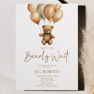 Wir können Boho Teddy Bear Baby Dusche frühzeitig Einladung
