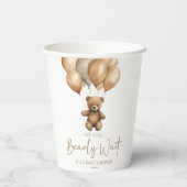 Wir können Boho Teddy Bear Baby Dusche frühzeitig Pappbecher (Rückseite)