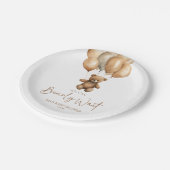 Wir können Boho Teddy Bear Baby Dusche frühzeitig Pappteller (Schrägansicht)