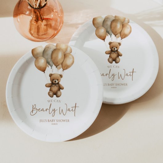 Wir können Boho Teddy Bear Baby Dusche frühzeitig Pappteller