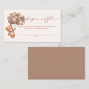 Wir können Boho Teddy Bear Diaper Raffles abwarten Begleitkarte