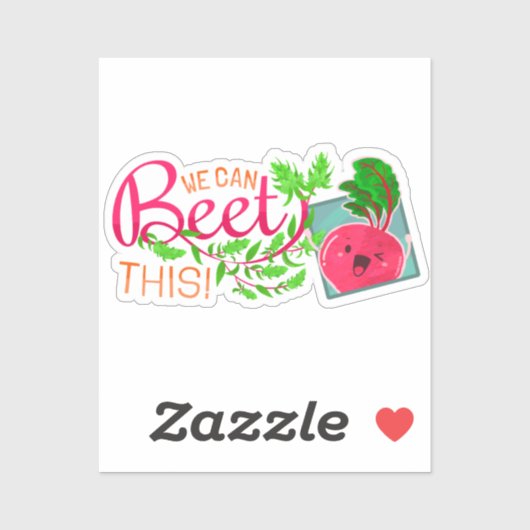 Wir können das besiegen! - Punny Garden Aufkleber (Blatt)