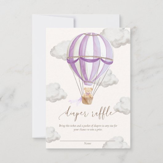 Wir können das Teddy Bear Diaper Raffel Ticket frü Einladung (Vorderseite)