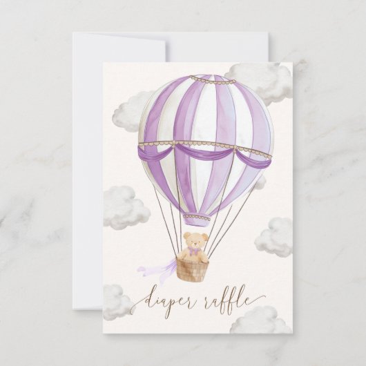 Wir können das Teddy Bear Diaper Raffel Ticket frü Einladung (Rückseite)