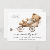 Wir können den Teddybär frühzeitig abwarten Ankündigungspostkarte (Vorne/Hinten)