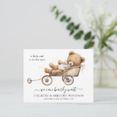 Wir können den Teddybär frühzeitig abwarten Ankündigungspostkarte (Stehend Vorderseite)