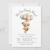 Wir können den Teddybär mit Balloons frühzeitig ab Einladung (Vorderseite)