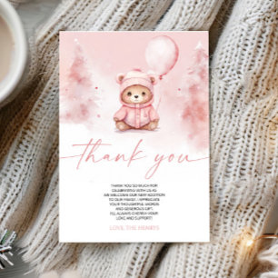 Wir können den Winter-Teddybär-Babyshower kaum erw Dankeskarte